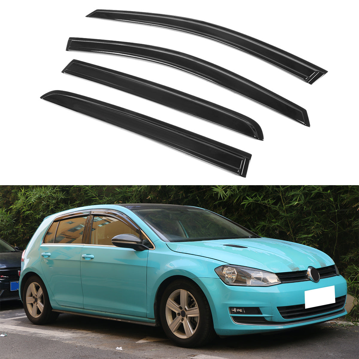 Window Visors for Volkswagen Golf MK7 2015-2019 OE Smoke/Tinted Acrylic