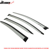 2012-2015 Honda Civic 4 Door Sedan Tape on Window Visors Shade Acrylic