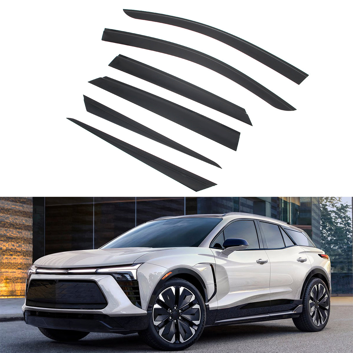 Window Visor for Chevrolet Blazer EV 2024-2026 Slim Style Smoke Acrylic 6PCS