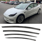 Window Visors for Tesla Model 3 2017-2026 Tape-on ABS 4PCS