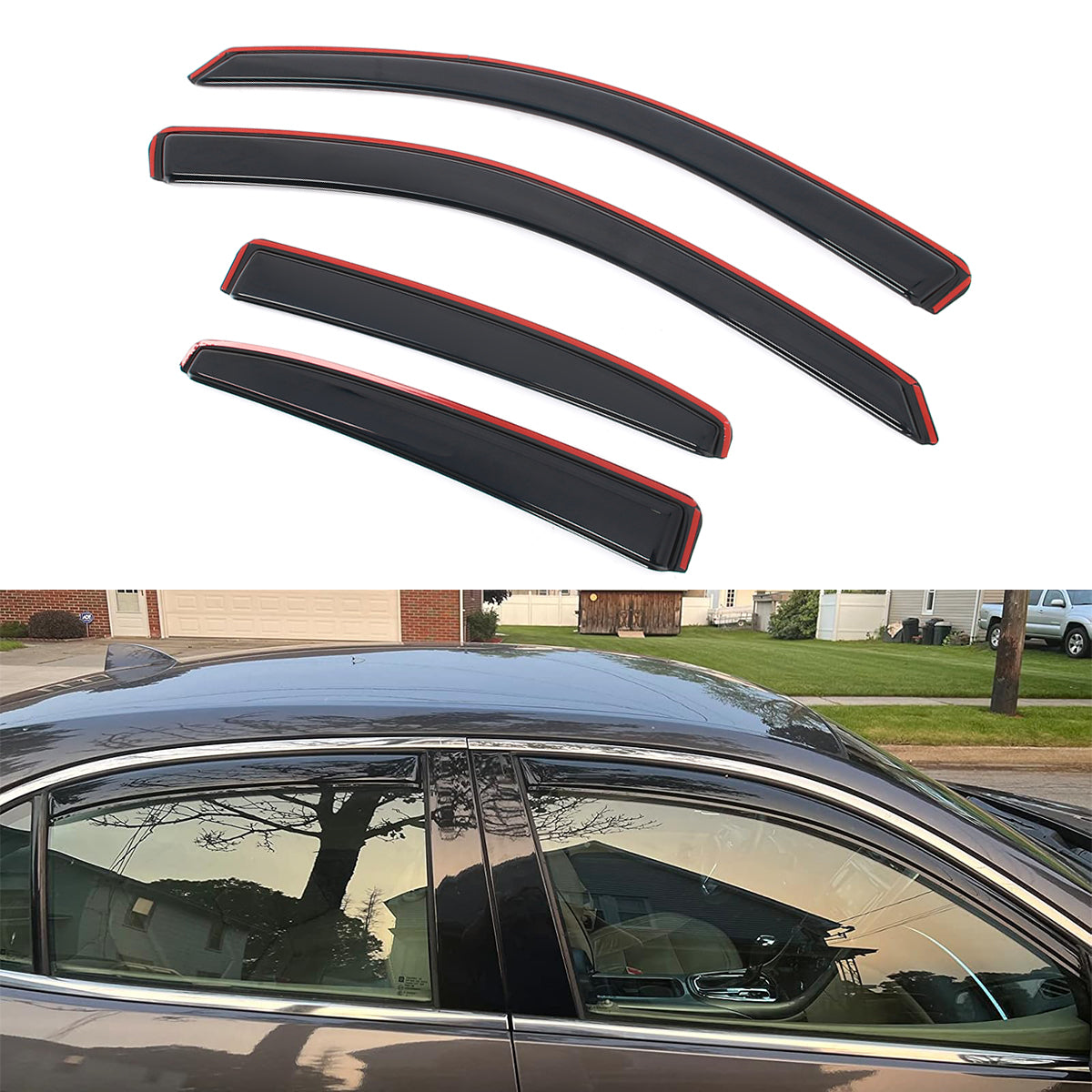 In-Channel Window Visors for Chevy Malibu 2013-2015 & Malibu Limited 16 4PC
