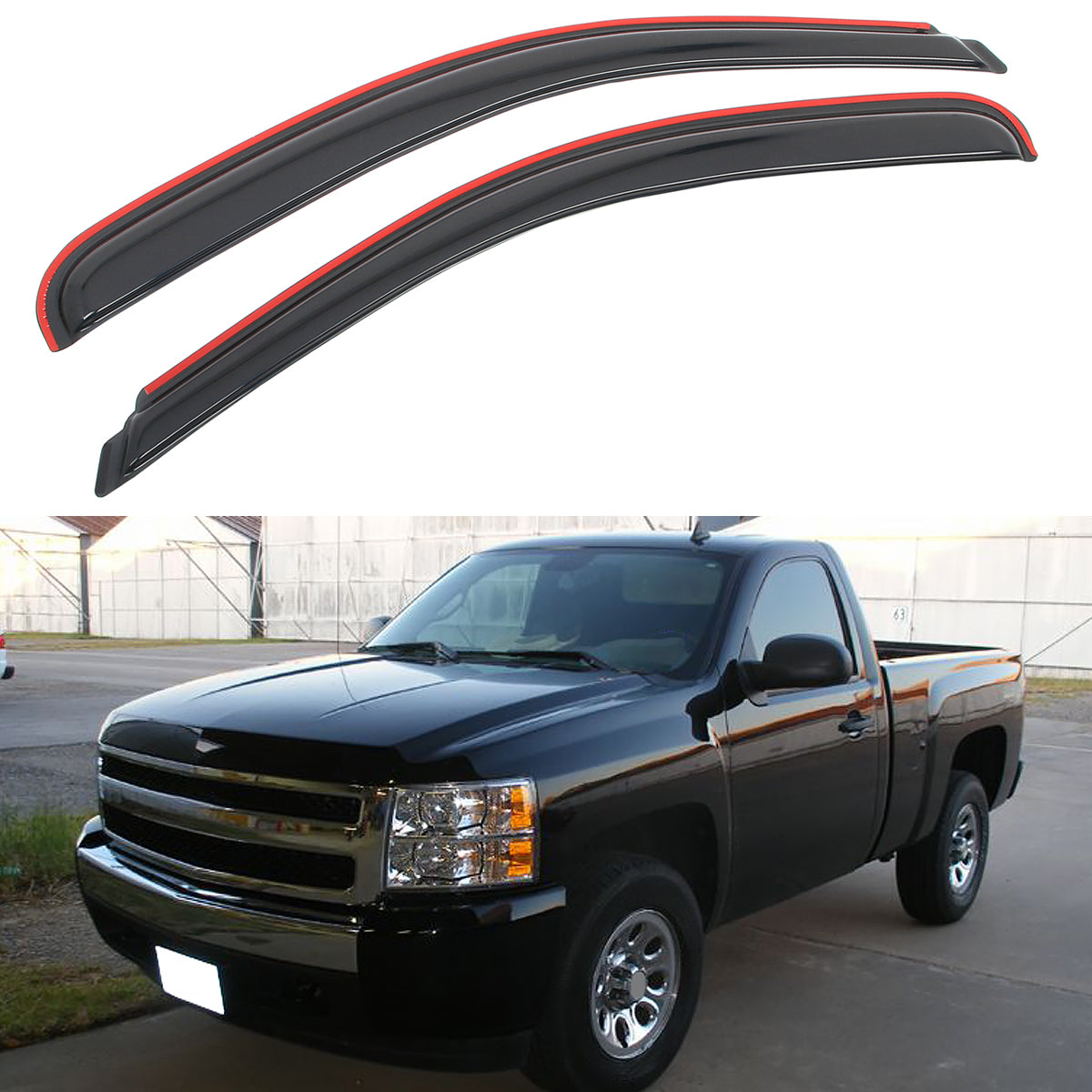 Window Visors for Chevy Silverado GMC Sierra 1500 Standard Cab 2007-2014