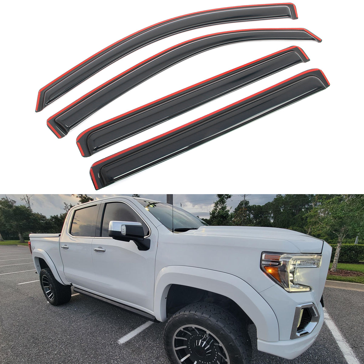 Window Visors for Chevy Silverado GMC Sierra 1500 2500 Crew Cab 2019-2026