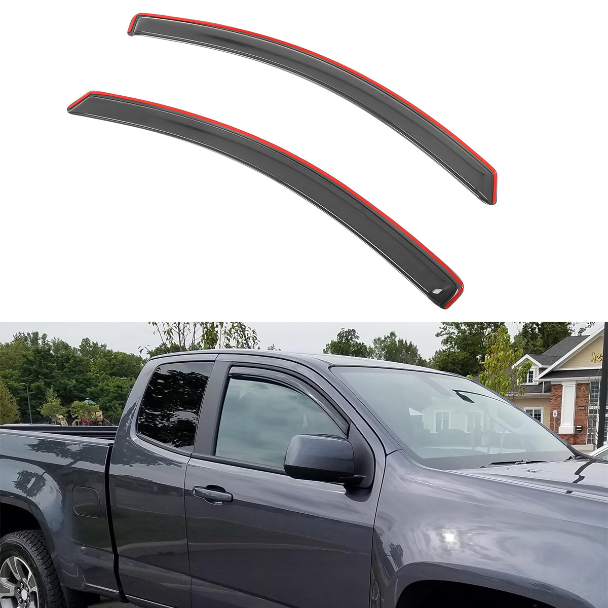 Window Visors for Chevy Colorado GMC Canyon Extended Cab 2015-2022 Smoke