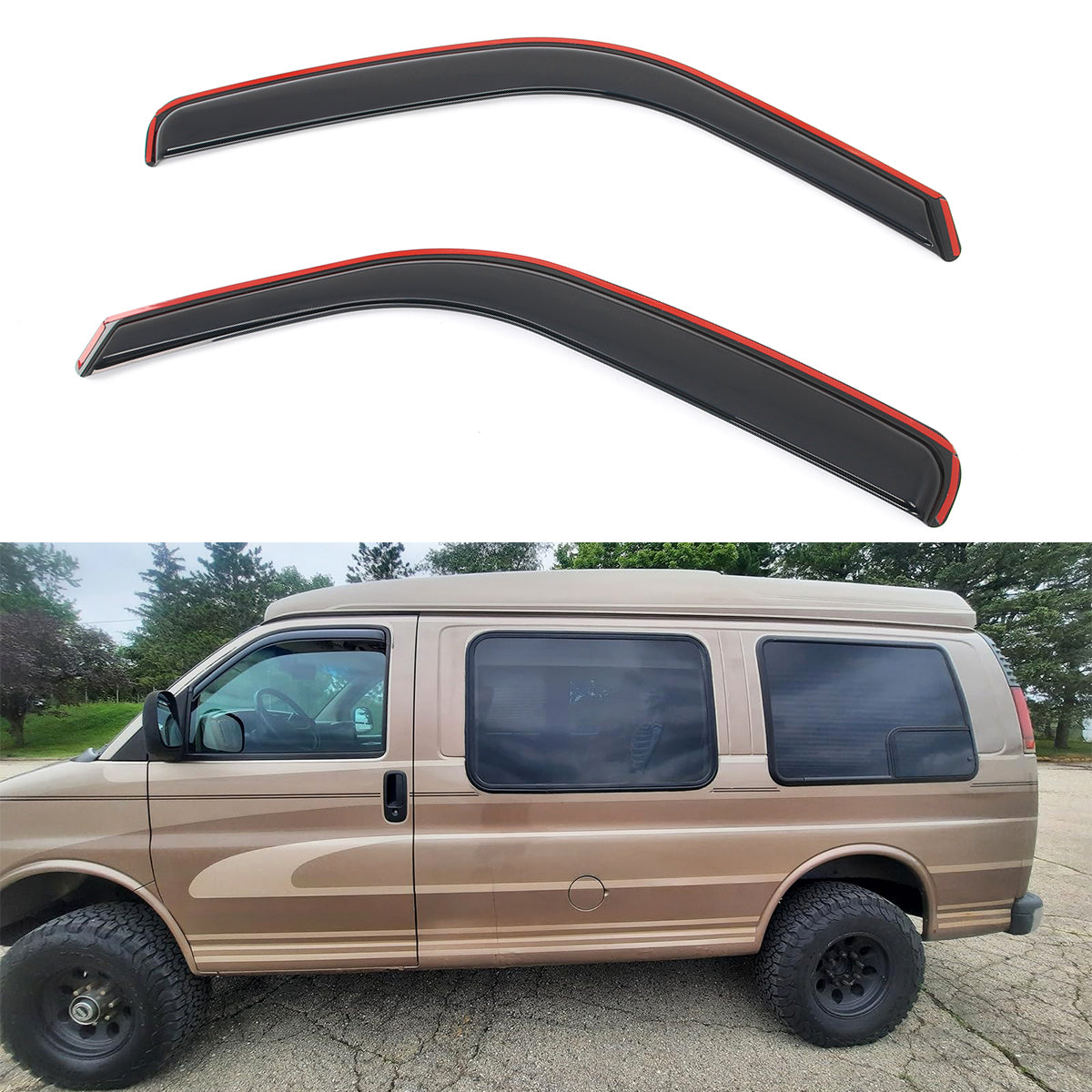 Window Visors for Chevy Express Savana 1500/2500/3500 1996-2024 In-channel
