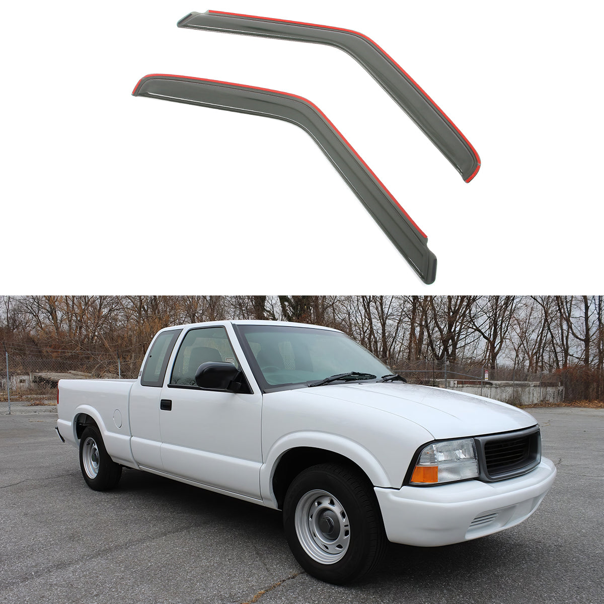 Window Visors Guard for Chevrolet S10 & GMC Sonoma 1994-2003 Smoke Acrylic