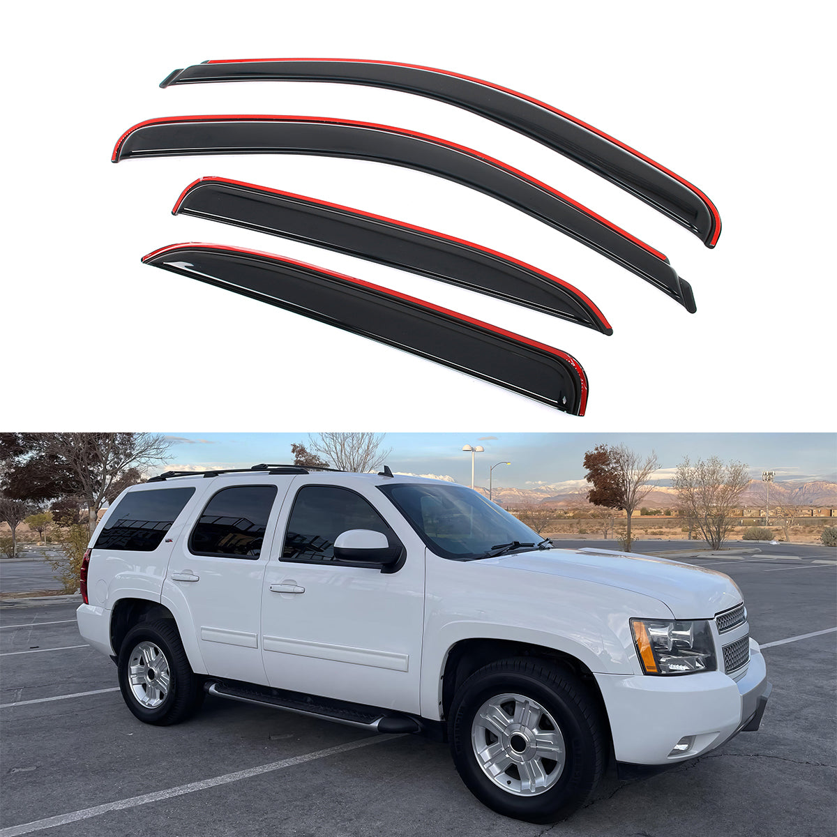 Smoke Window Visors Guards for Chevrolet Tahoe GMC Yukon 2007-2014 Acrylic