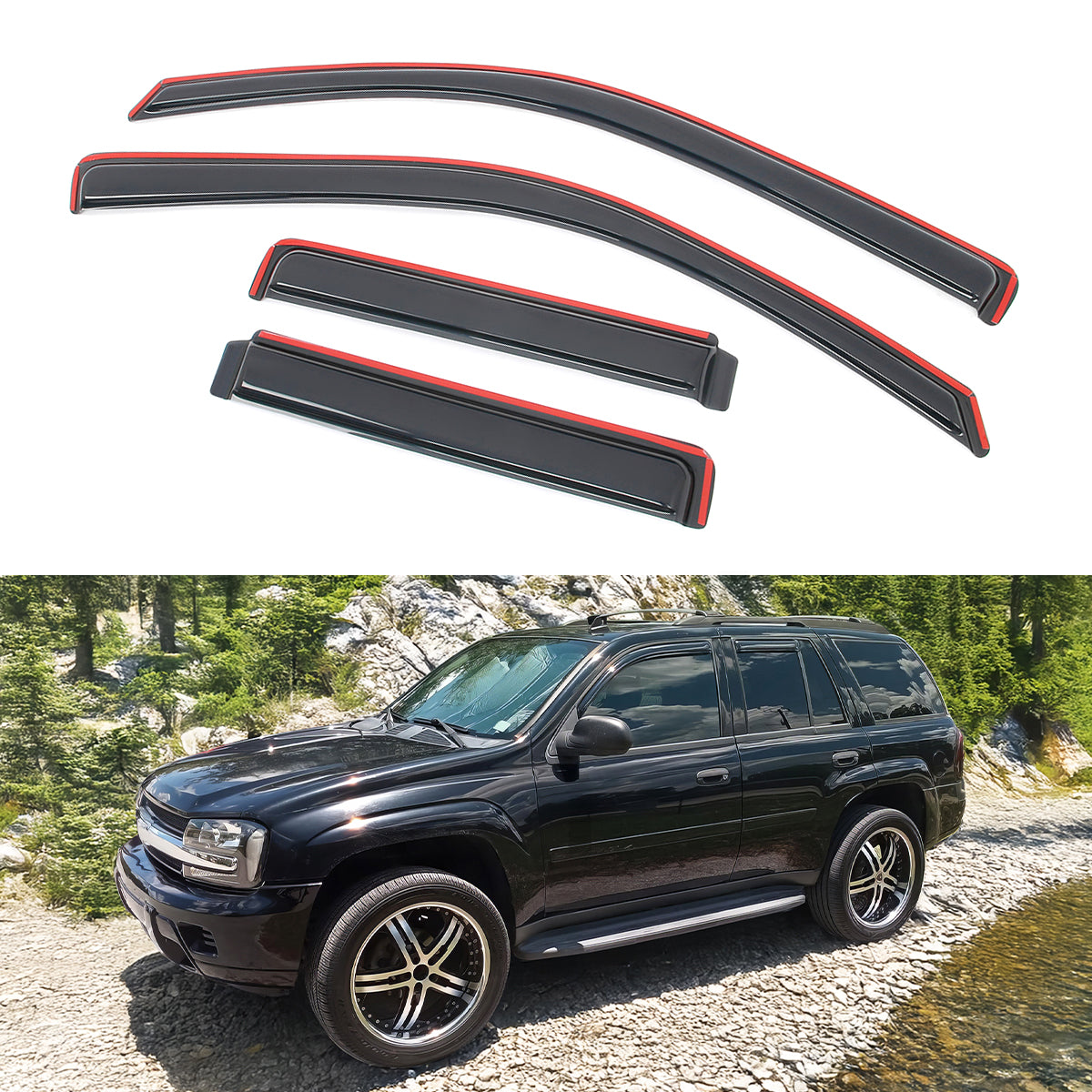 Window Visors In-Channel Guard for Chevy TrailBlazer & GMC Envoy 2002-2009