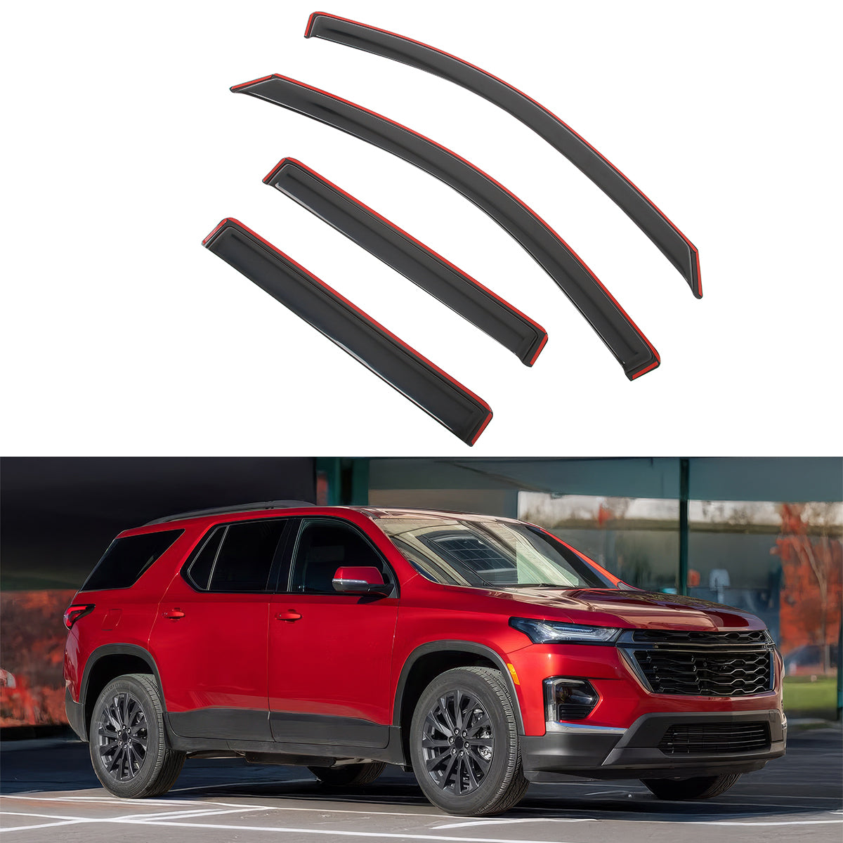 Window Visors Rain Guards for Chevrolet Traverse 2018-2023 Smoke Acrylic