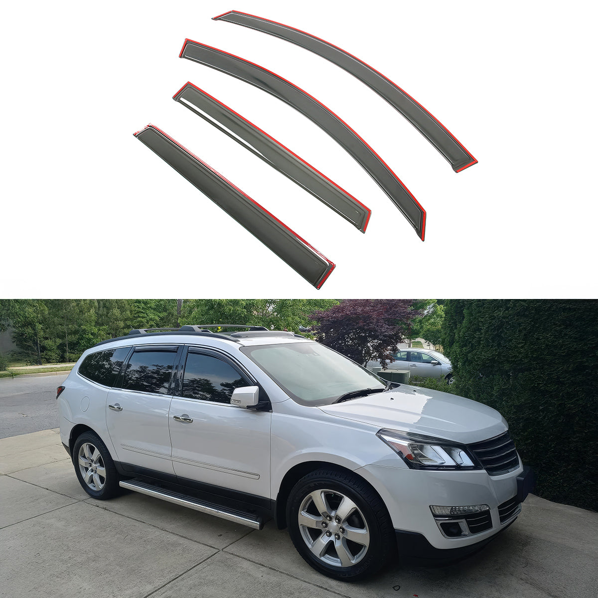Smoke Window Visors for Chevrolet Traverse 2009-2017 Rain Guards Acrylic