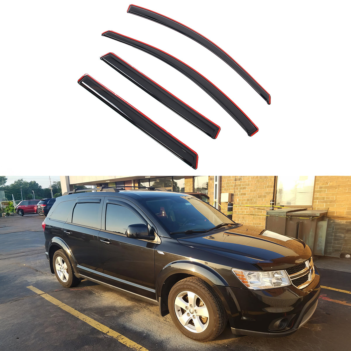 Smoke Window Visors for Dodge Journey 2009-2020 Vent Rain Guards Acrylic