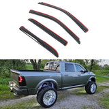 Smoke Window Visors for Dodge Ram 1500 2500 Crew Cab 2009-2026 Acrylic