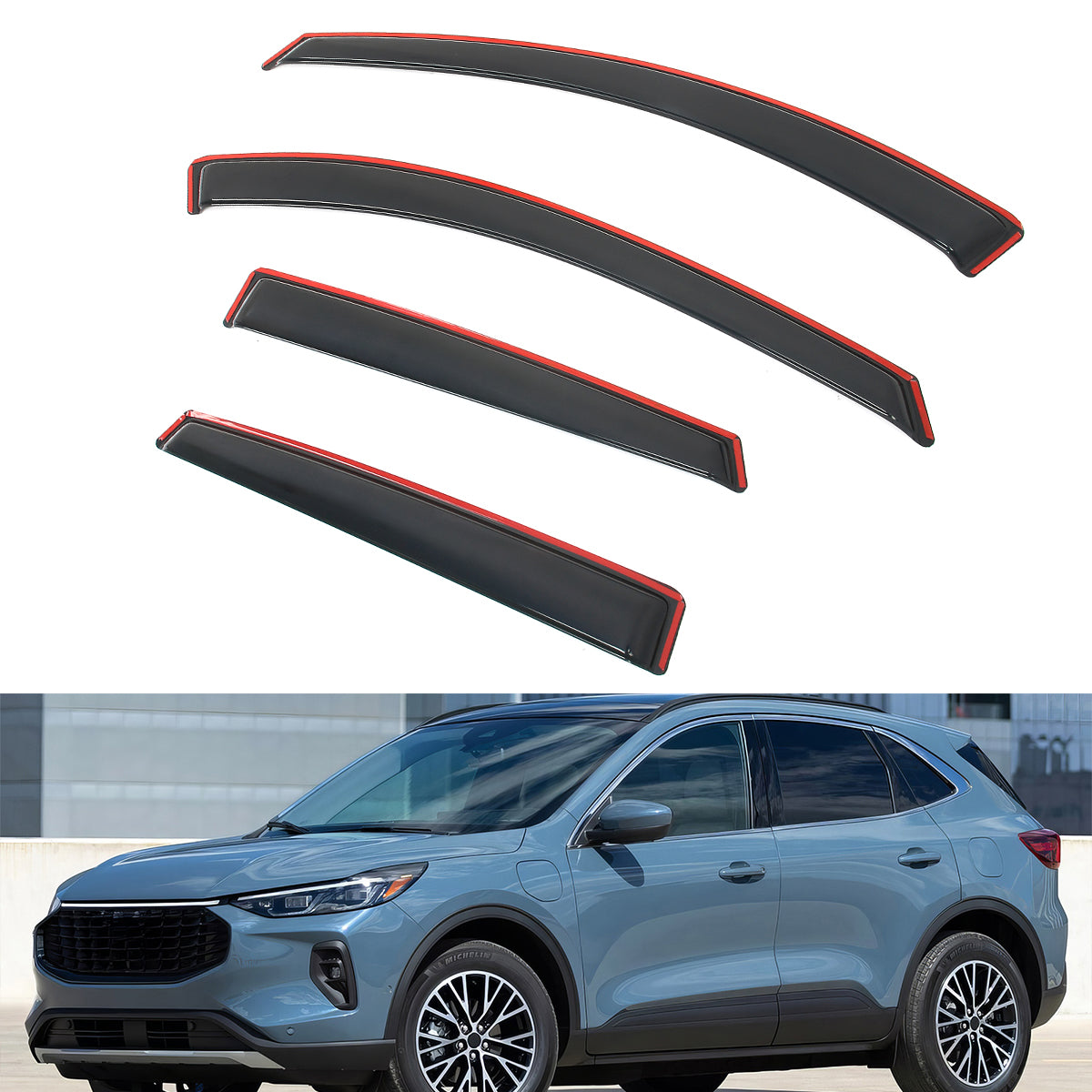 Window Visors for Ford Escape 2020-2026 In Channel Acrylic Rain Sun Guard