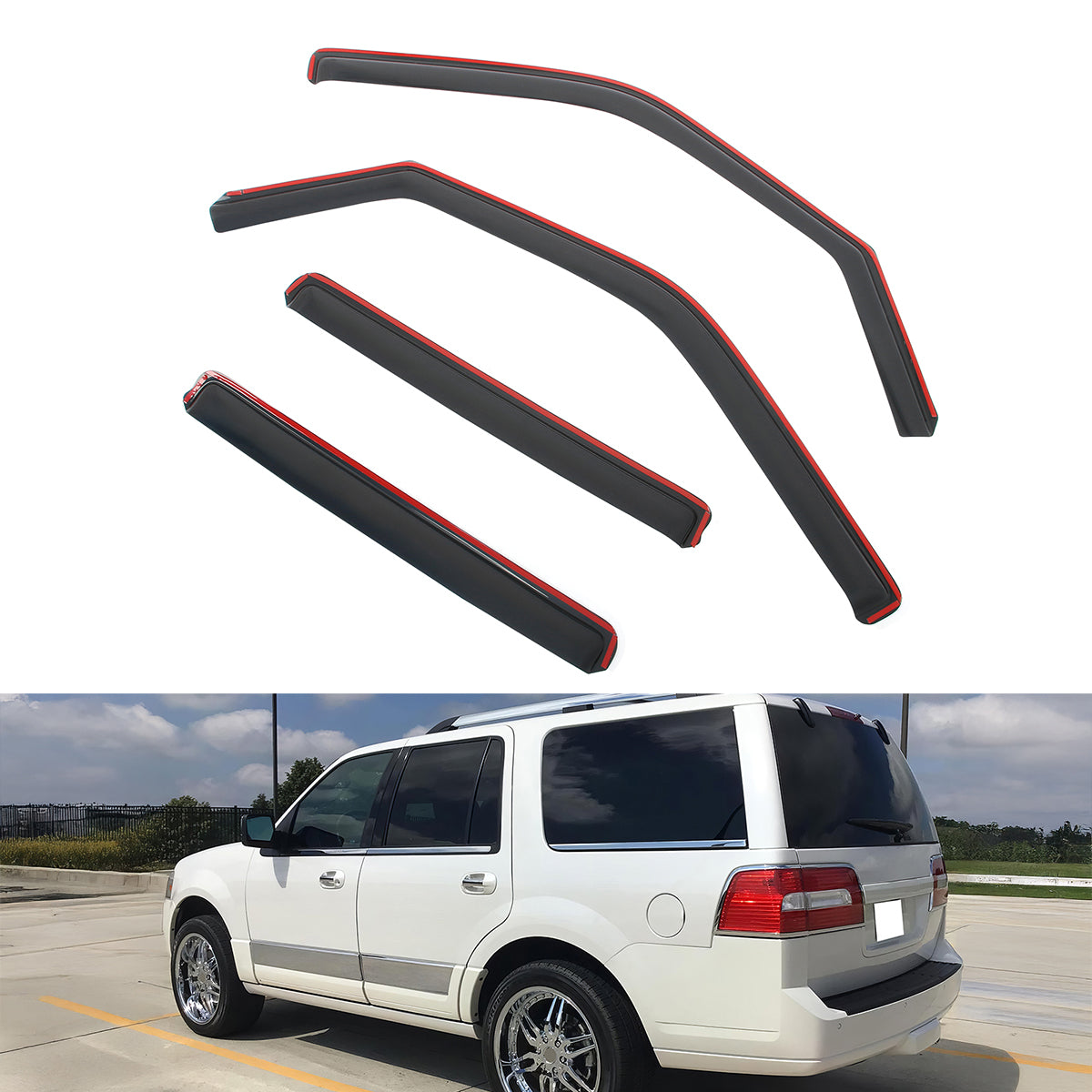 In Channel Window Visors for Ford Expedition 1997-2017 & Navigator 1998-2017 4PCS