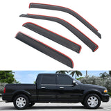 Window Visors for Ford F-150 Crew Cab 02-03 Blackwood 2001-2003 In Channel