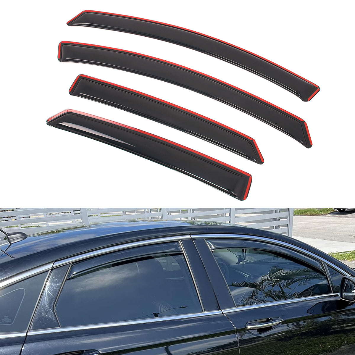Window Visors Rain Deflectors for Ford Fusion 2013-2020 In-Channel 4PC Set