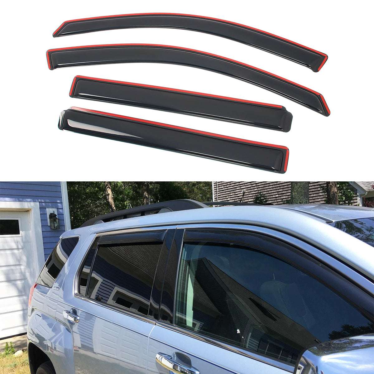 Window Visors for GMC Terrain 2010-2017 Acrylic In-Channel Rain Shade 4PCS