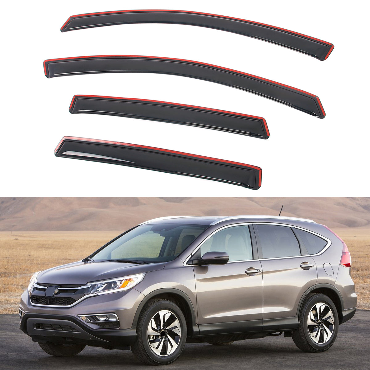 Window Visors for Honda CR-V 2012-2016 In-Channel Deflectors Guard 4PCS