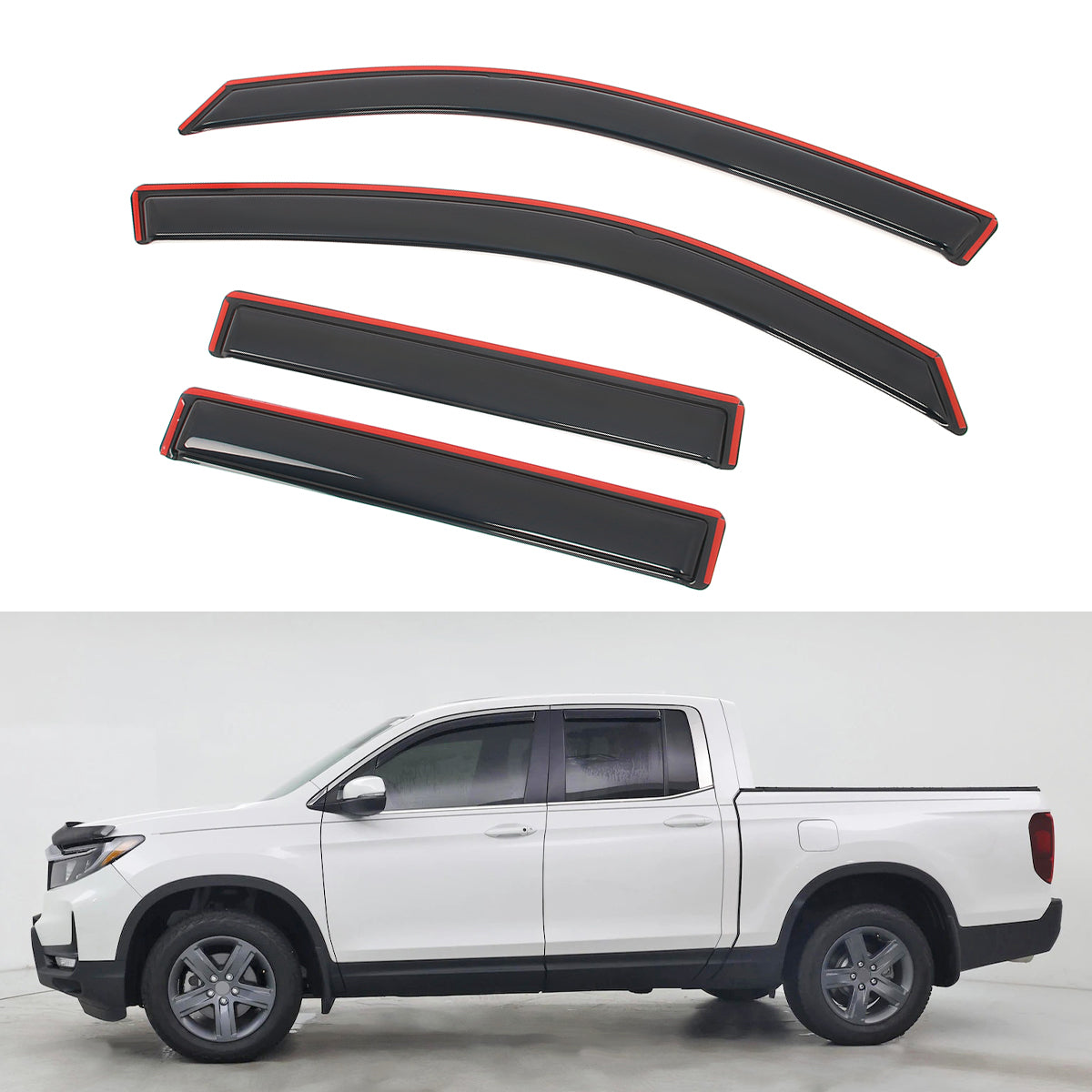 Window Visor In-Channel Side Deflector Guard for Honda Ridgeline 2017-2026