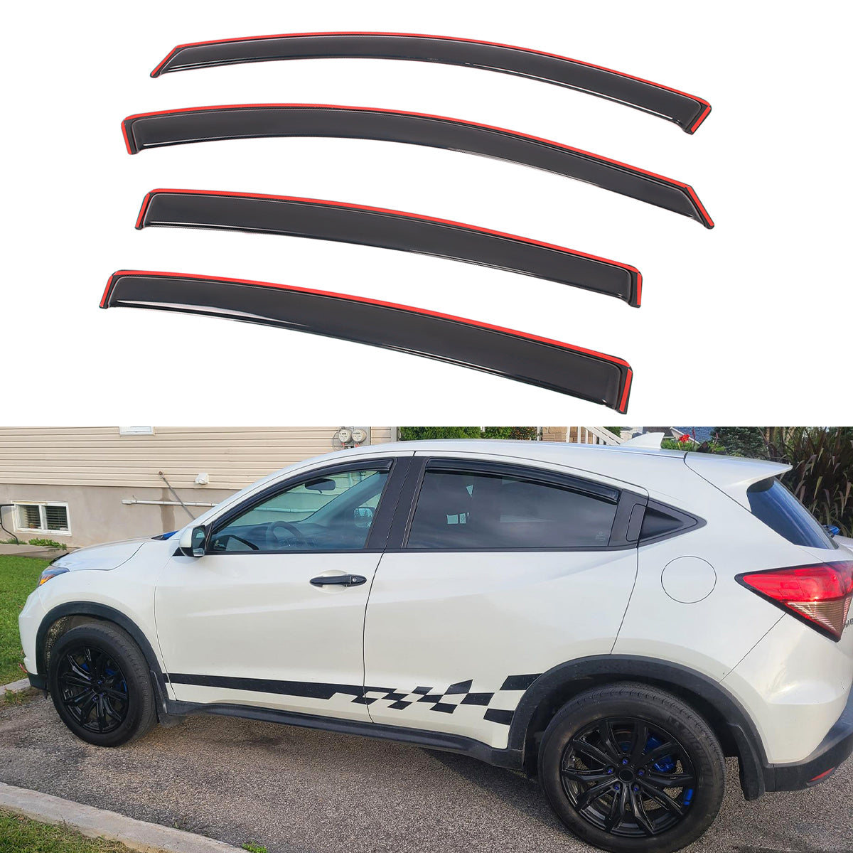 Window Visors Rain Wind Deflector for Honda HR-V 2016-2022 4PCS In-Channel
