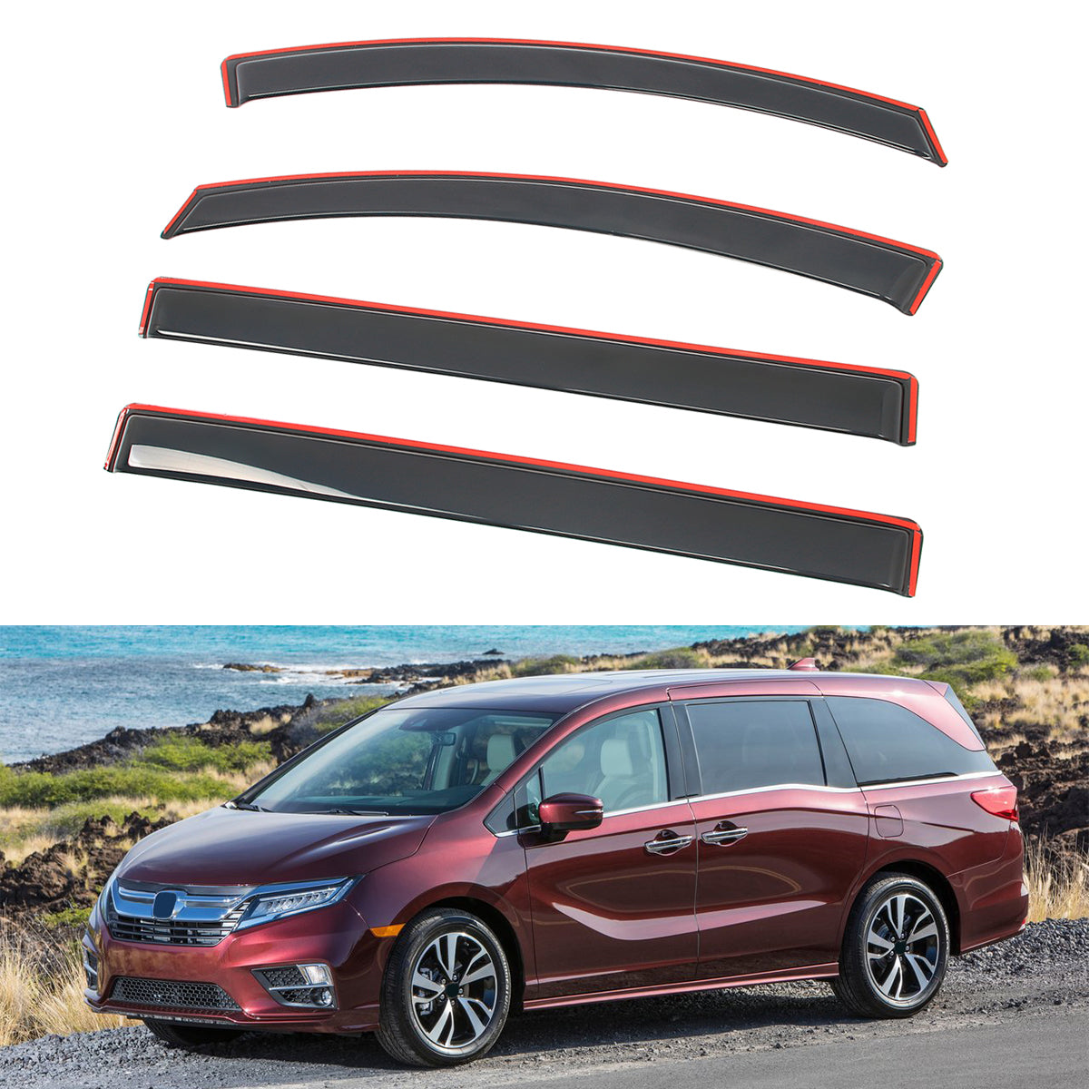 Window Visors Deflectors Guard for Honda Odyssey 2018-2026 In Channel 4PC
