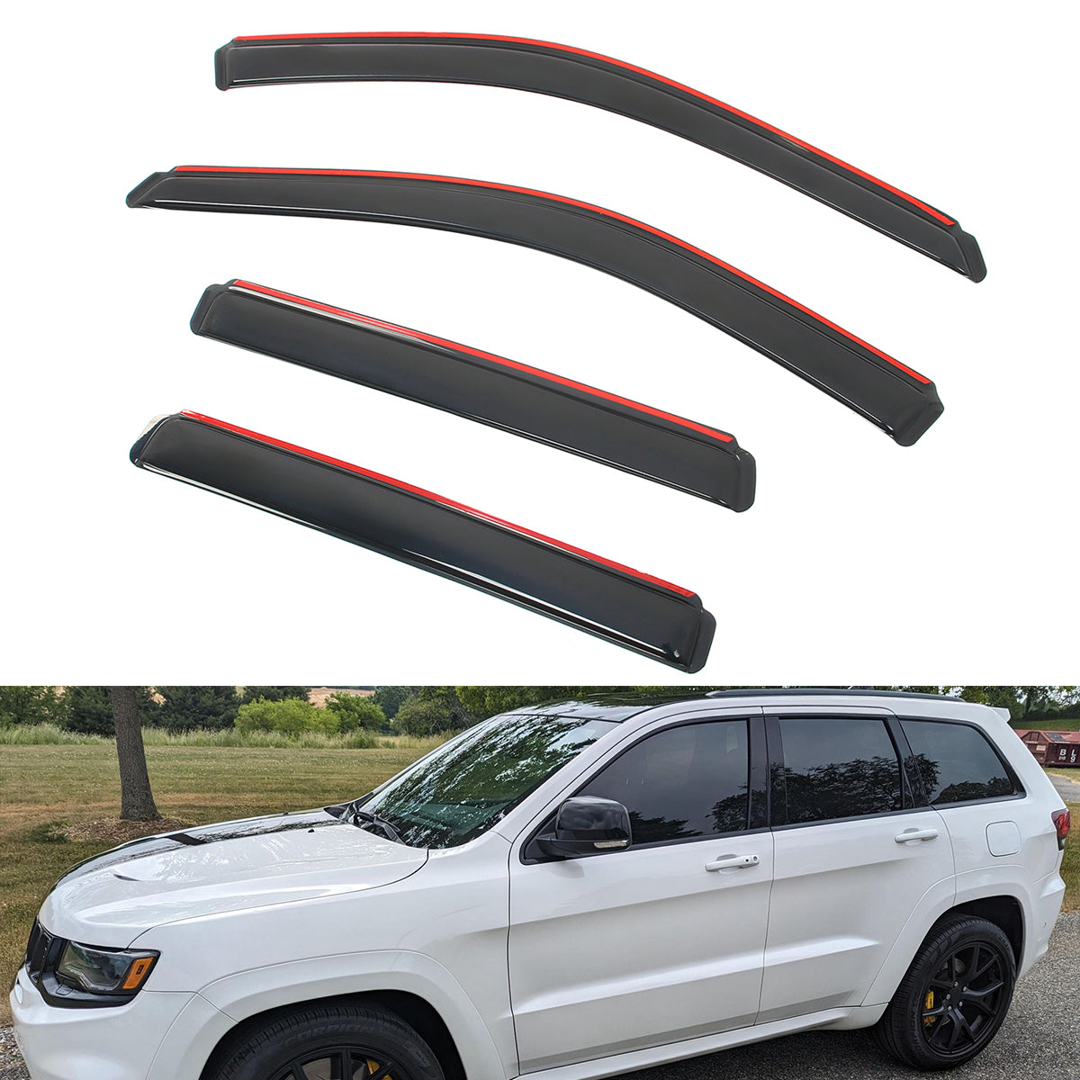 Window Visors for Jeep Grand Cherokee 2011-2021 & 2022 WK In Channel 4PCS