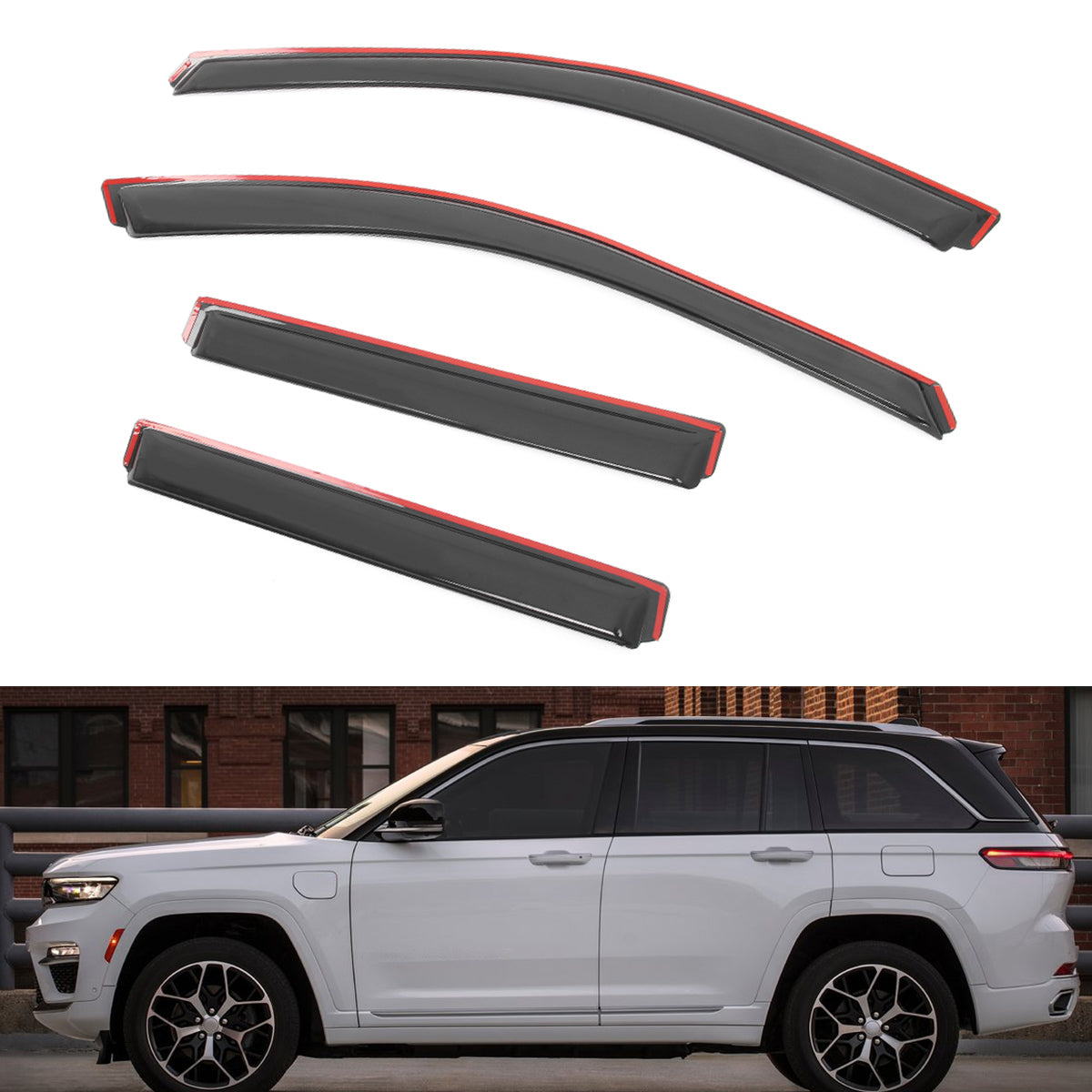 Window Visors Rain Sun Deflectors for Jeep Grand Cherokee 2022-2026 4PCS