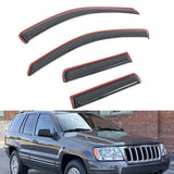 Window Visors Deflectors for Jeep Grand Cherokee 1999-2004 In Channel 4PC