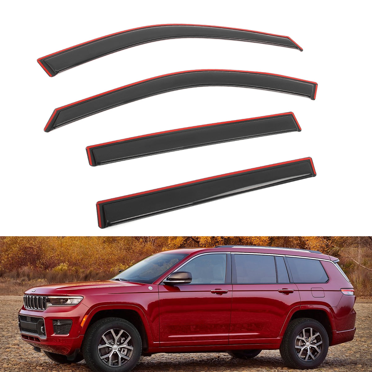 Window Visors for Jeep Grand Cherokee L 2021-2026 4PC Rain Sun Deflectors