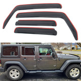 Window Visors Guard for Jeep Wrangler Unlimited 2007-2018 In-channel 4PCS