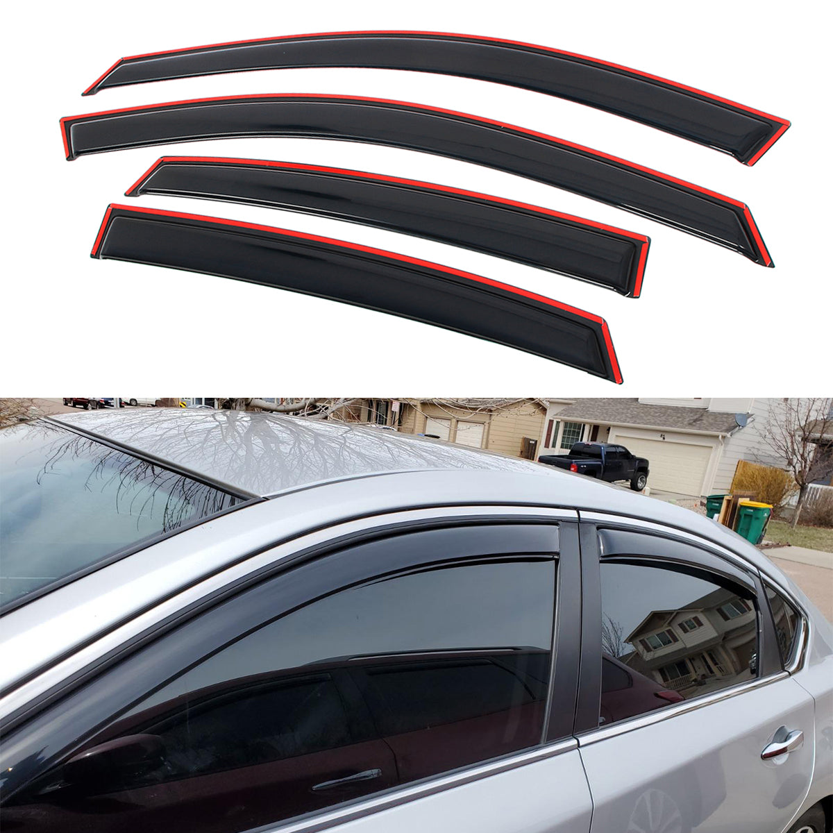 Window Visor Deflector for Nissan Altima Sedan 2013-2018 4PCS In-Channel