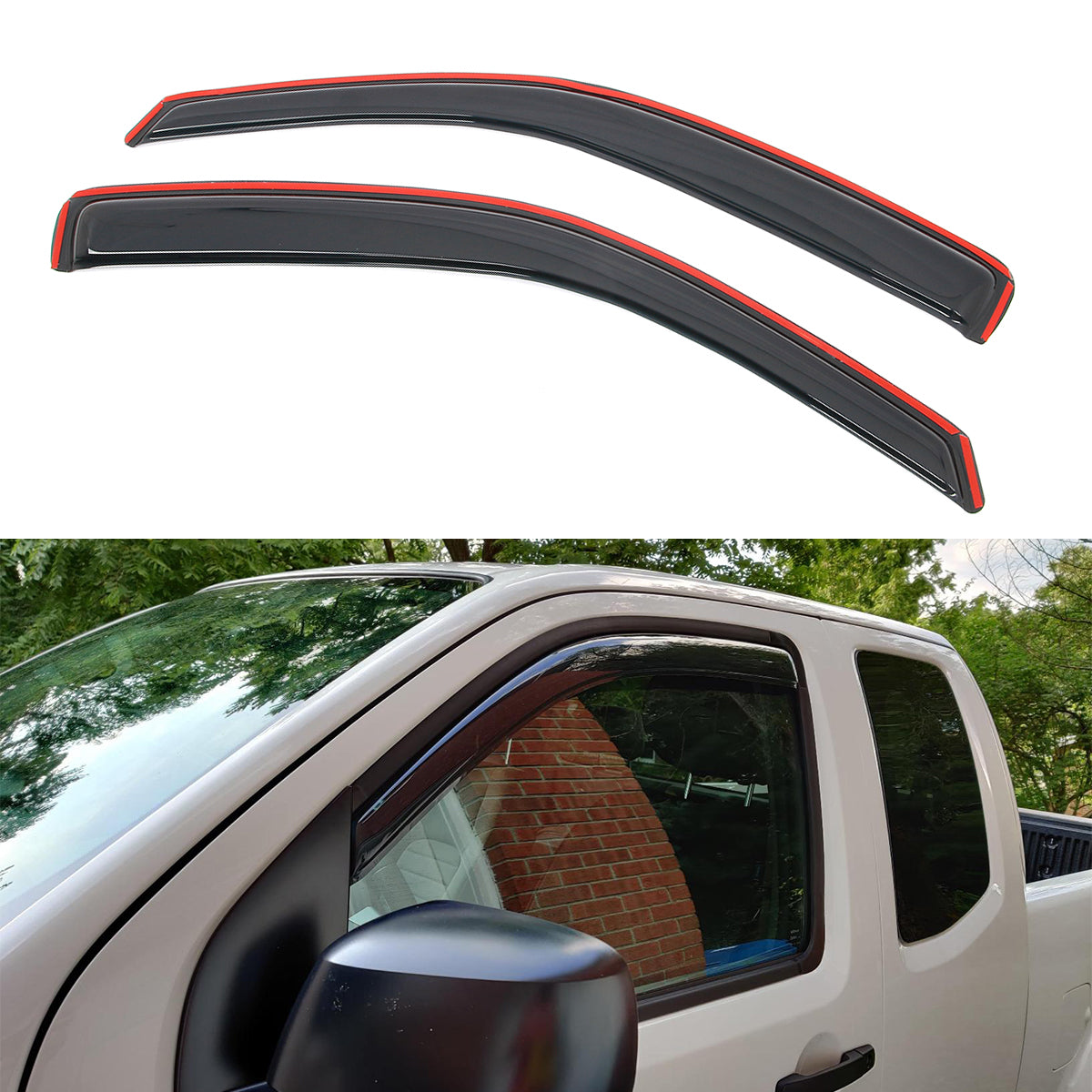 Window Visor Rain Guard for Nissan Frontier King Cab 2005-2021 In-Channel