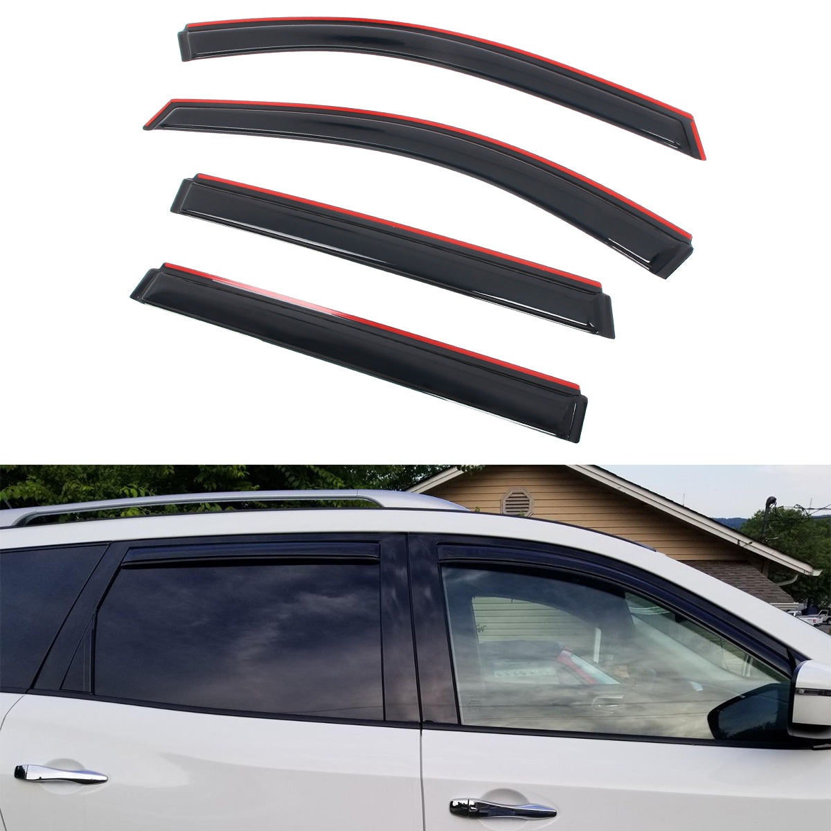 Side Window Visor Deflector for Nissan Pathfinder 2013-2020 4PC In-Channel