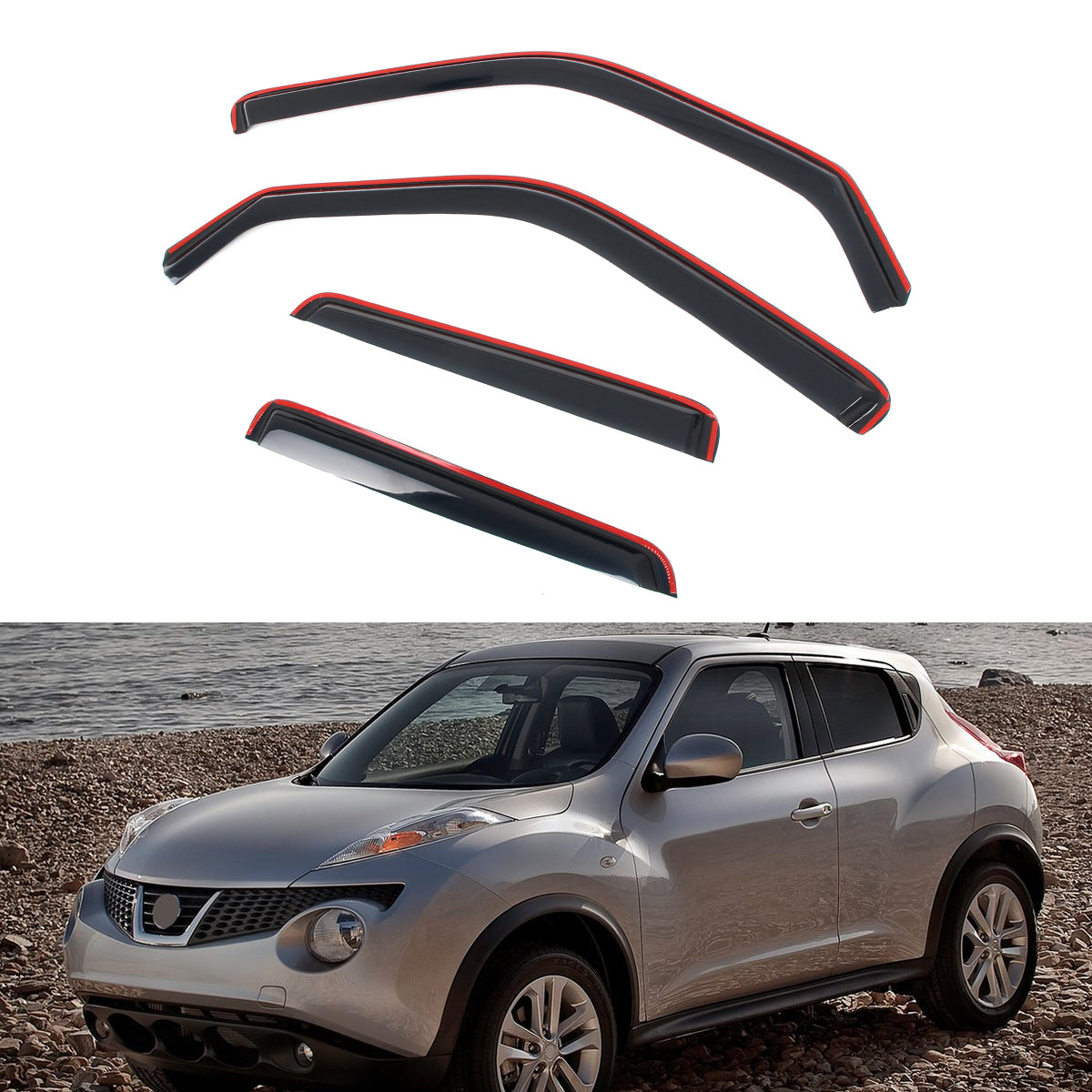 Window Visors for Nissan Juke 2011-2017 Acrylic In Channel Vent Deflectors