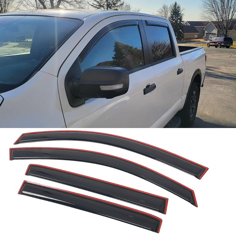 Window Visors for Nissan Titan XD & Titan Crew Cab 2016-2024 In-Channel 4PC