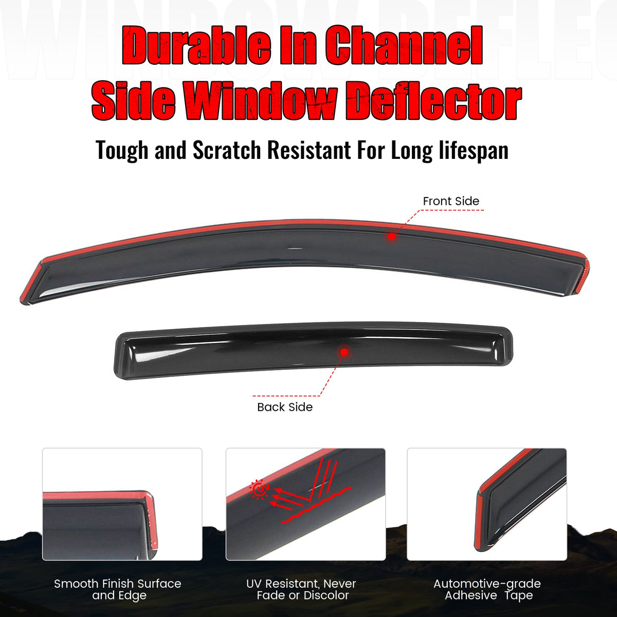 2012-2016 Subaru Impreza Hatchback & 2013-2015 XV Crosstrek & 2016-2017 Crosstrek In-Channel Window Visors Sun Shades Vent Rain Guards Smoke/Tinted