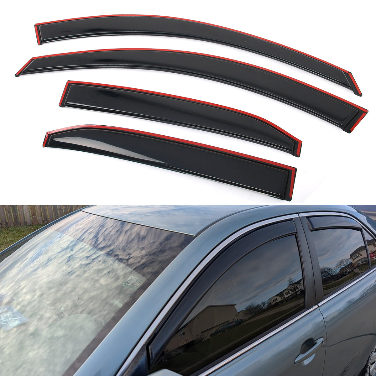 Window Visors for Toyota Camry 2007-2011 In-Channel Acrylic Rain Shade 4PC