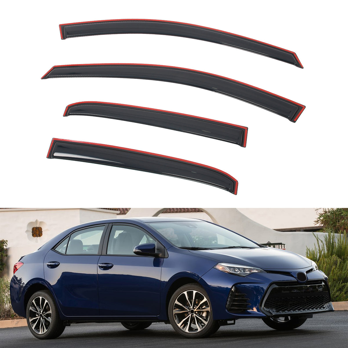 In-Channel Side Window Deflectors for Toyota Corolla Sedan 2014-2019 4PCS