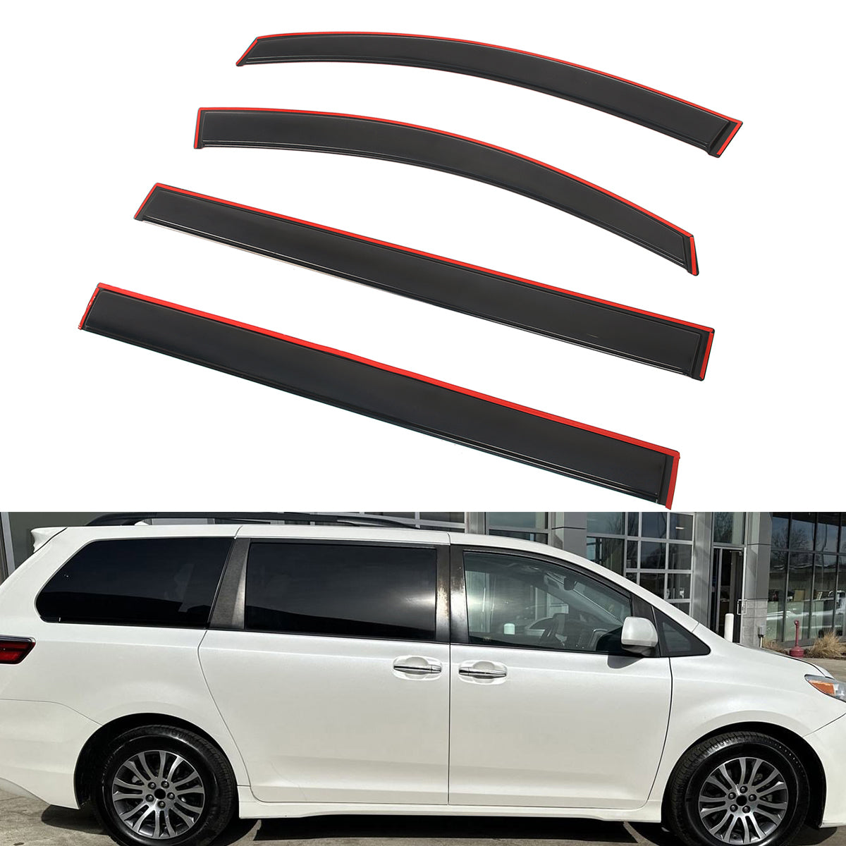 Window Visors for Toyota Sienna 2011-2020 In-Channel Rain Shade Windshield