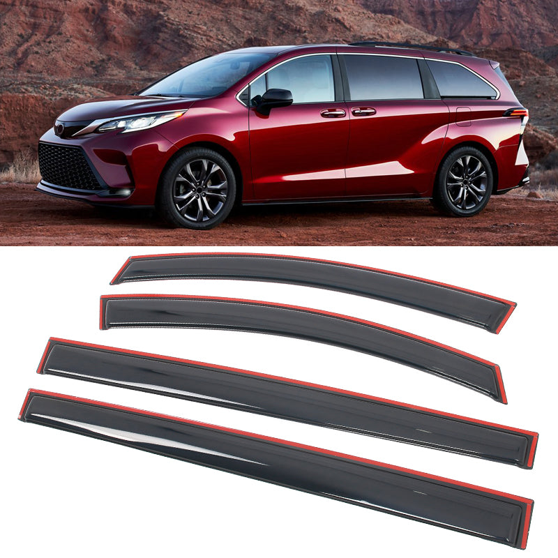 Window Visors Deflectors for Toyota Sienna 2021-2026 Acrylic In Channel