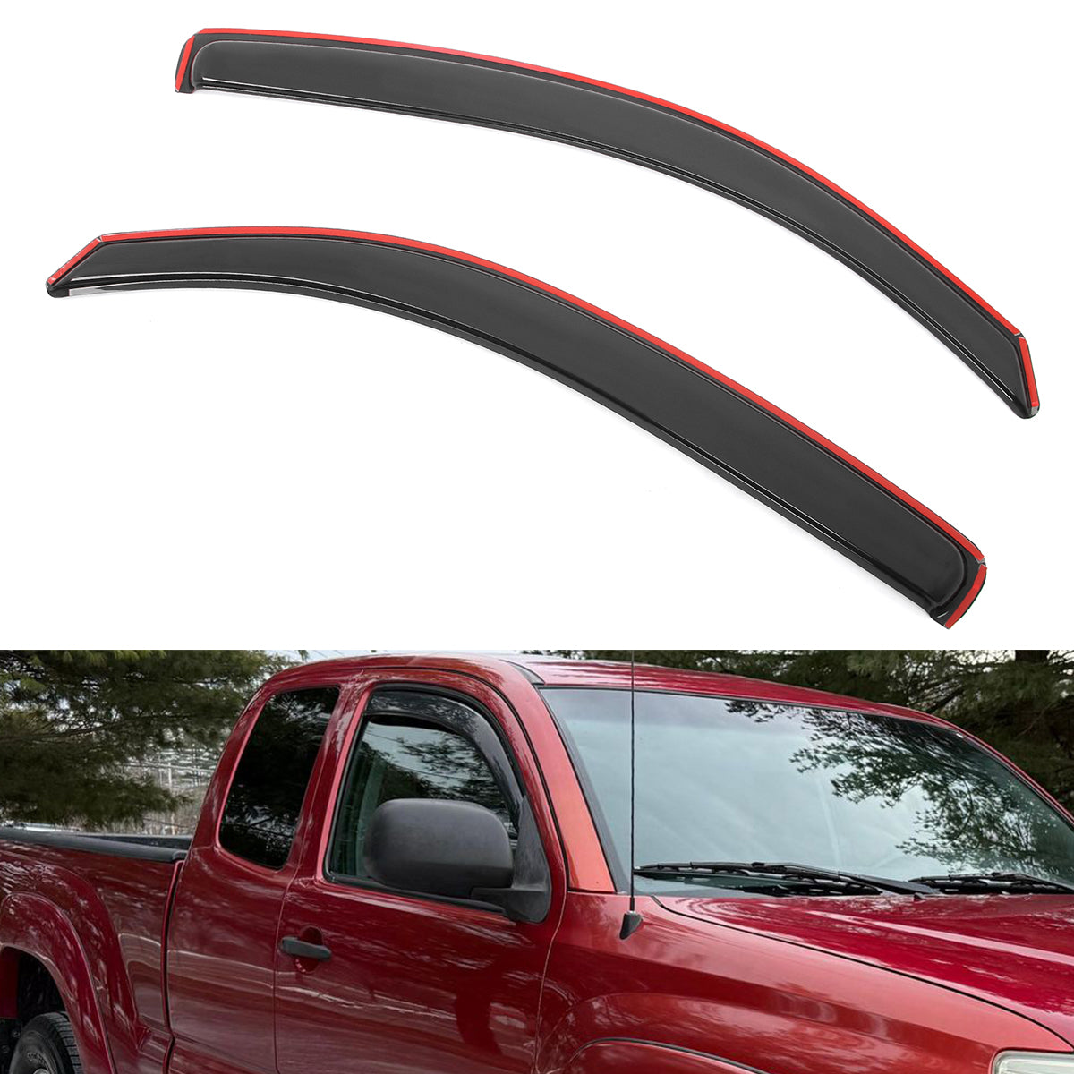 Window Visors for Toyota Tacoma Extended Cab 2005-2015 Side Door Deflector