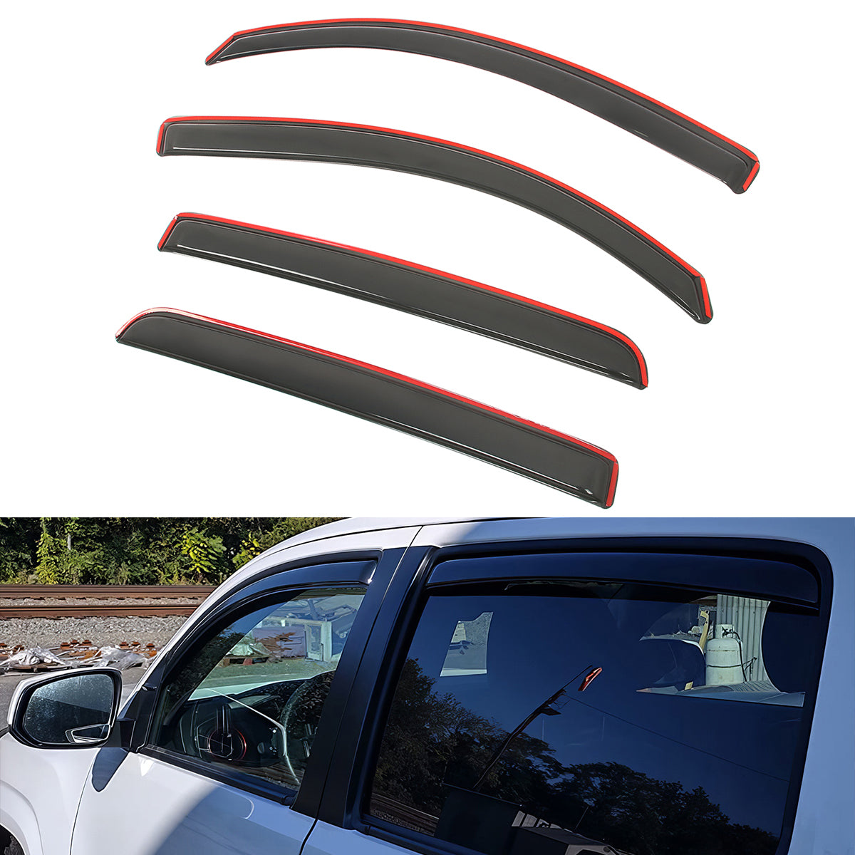 Window Visors for Toyota Tacoma Double Cab 2016-2023 In-Channel Rain Shade