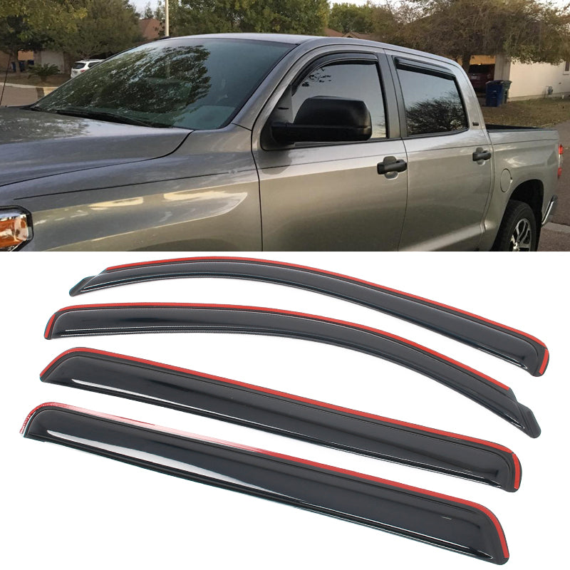 In-channel Window Visor Deflectors for Toyota Tundra Crewmax Cab 2007-2021