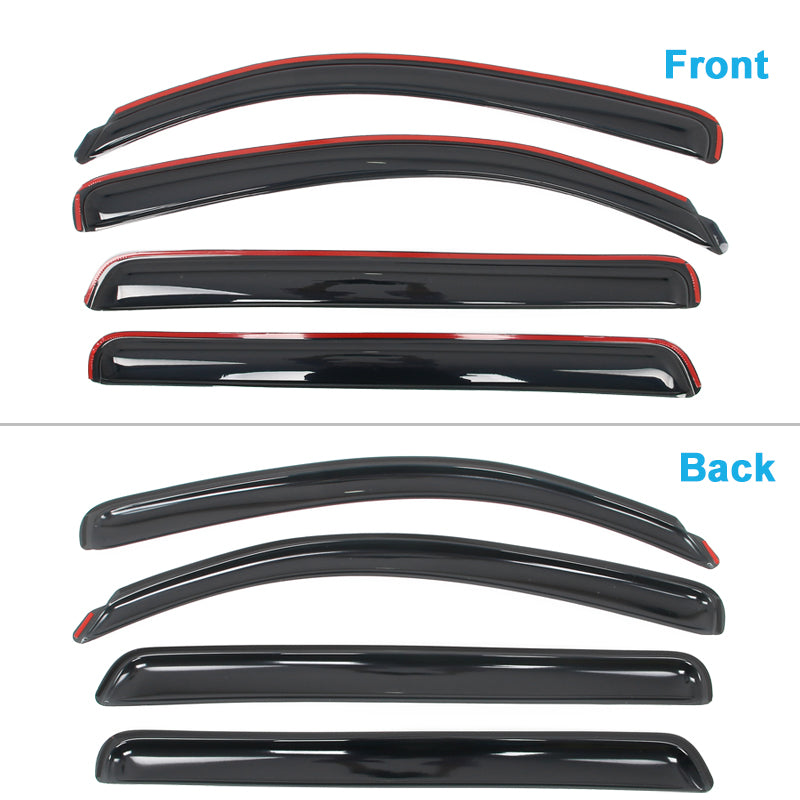 In-channel Window Visor Deflectors for Toyota Tundra Crewmax Cab 2007-2021