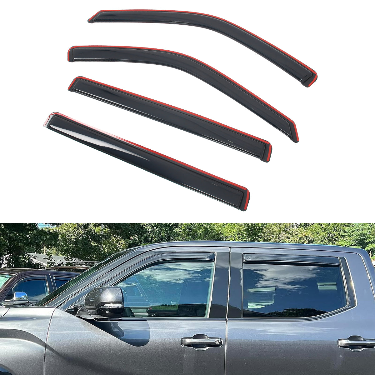 Window Visors for Toyota Tundra Crew Cab 2022-2026 In-Channel Deflectors