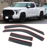 Window Visors Deflectors for Toyota Tundra Double Cab 2022-2026 In Channel