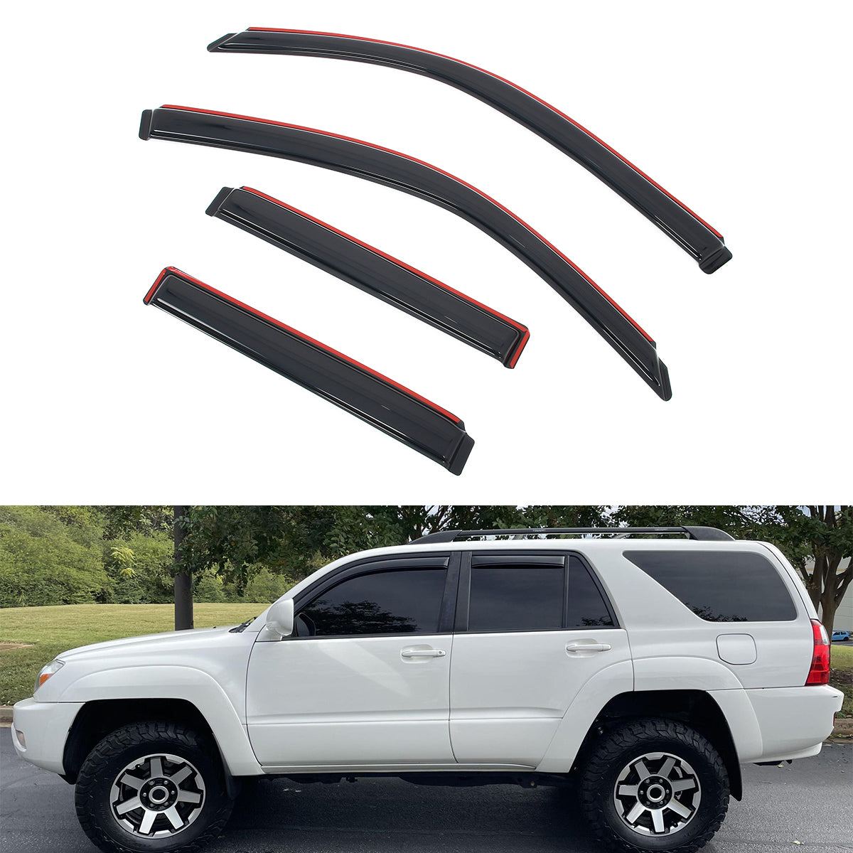 Window Visors for Toyota 4Runner 2003-2009 4PCS In-Channel Somke Deflector