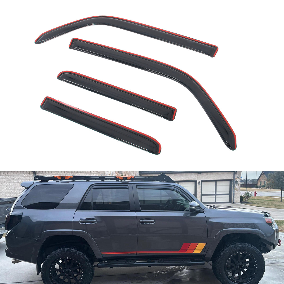 Side Window Visor for Toyota 4Runner 2010-2024 Somke In-Channel Deflectors