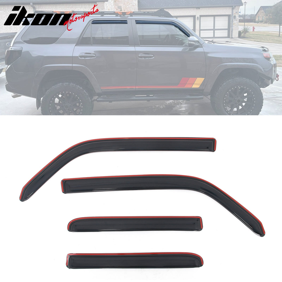 2010-2012 Toyota 4Runner 3D Molded Floor Mat TPE + In-Channel Window Visors + Trunk Mat