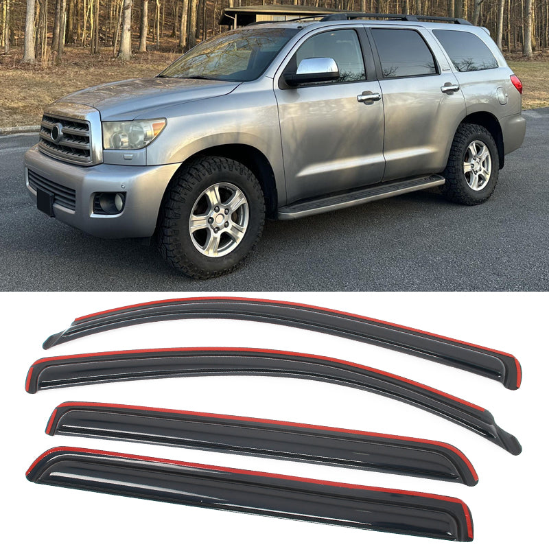 Side Window Deflectors for Toyota Sequoia 2008-2022 In-Channel Rain Shade